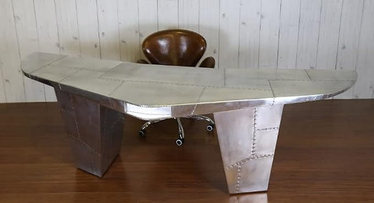 NauticalMart Aviator Wing Desk Wing Shaped Aluminium Desk Home Office Decor (78 Inches)