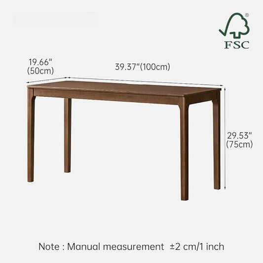 Solid Wood Writing Desk, Mid Century Modern Wood Desk, Vintage Home Office, Computer Desk for Study, Work & Gaming 39.37" W