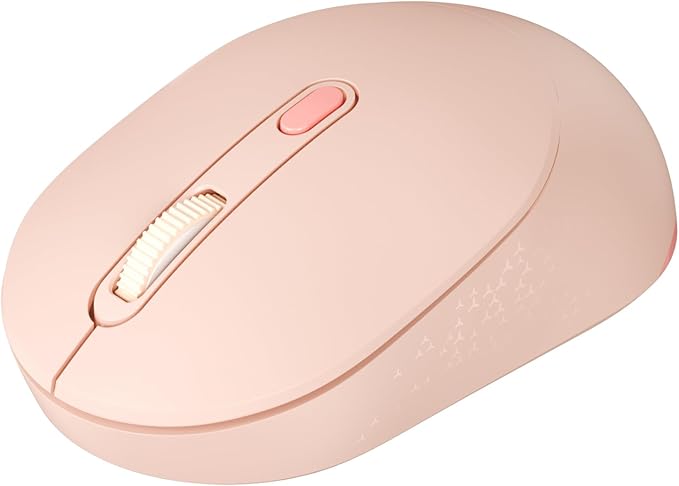 TECKNET Bluetooth Wireless Mouse, Bluetooth 5.2 & 2.4G USB Receiver, Compact & Portable, Silent Click, Ergonomic Symmetrical Design, 18-Month Battery, Adjustable DPI, Wide Compatibility - Pink