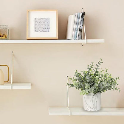 Hollyone Mini Artificial Potted Plants Fake Plants in Marble Pots, 1Pcs Plastic Eucalyptus Greenery Faux Plants for Home Office Desk Room Centerpiece Shelf Décor