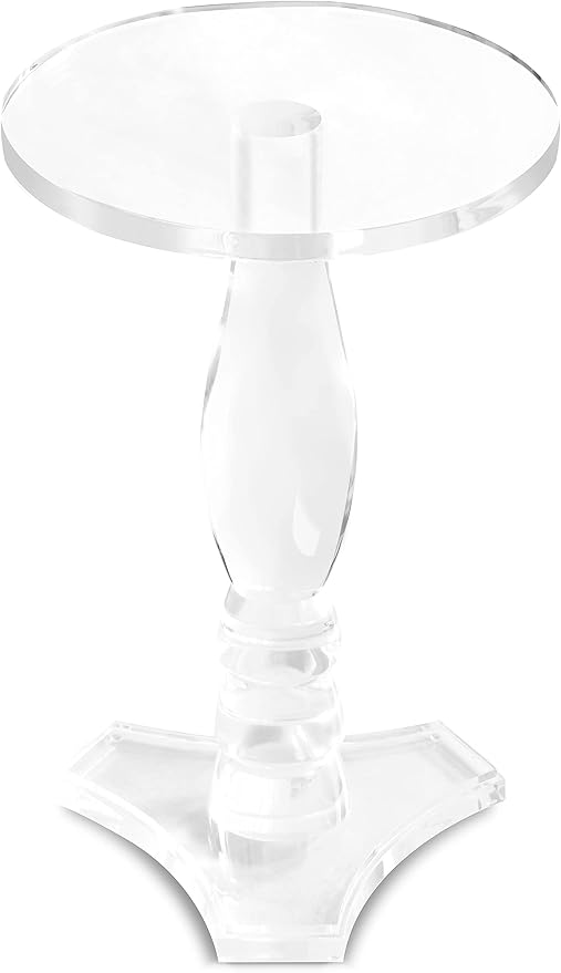 Artmaze Clear Acrylic Small End Table,Drink Table,for Office, Living Room and Bedroom, 12x12 inch，20 inch High