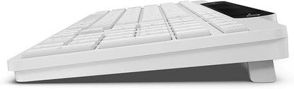 Lenovo 800 Self-Charging Bluetooth Keyboard, Uses Ambient Light for Charging, Bluetooth 5.1, Supports 3 Devices, Battery Free, Wireless, White
