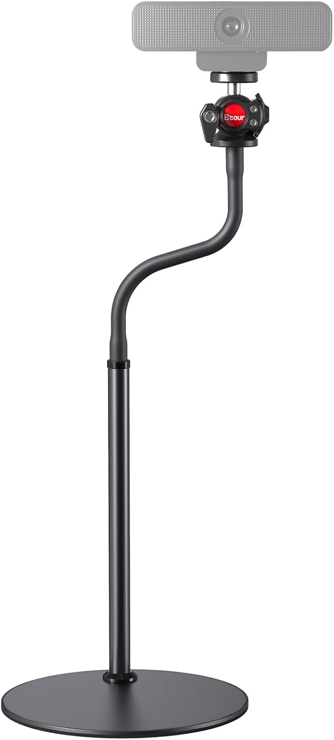 Webcam Stand for Desk, Upgraded Gooseneck Web Camera Tripod & 360° Swivel Ballhead for Logitech Webcam C922 C930 C930e C920 C920s C920x C960 C615 BRIO NexiGo N60 with 1/4" Thread