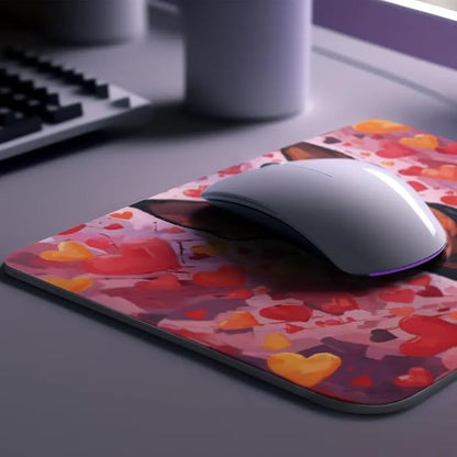 Doberman Pinscher Mouse Pad Dog with Red Hearts Pattern Non-Slip Rubber Mouse Pad Puppy in Love Mouse Pad for Home Office Work Desk Computer Desktop Laptop for Dog Lovers