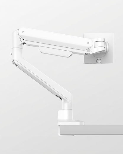 monTEK Deluxe Monitor Arm for 17 to 40 Inch Curved Screens with Cable Management Aluminum Fully Adjustable Single Monitor Arm with Clamp/Grommet, Quick Release Plate,75x75/100x100 VESA