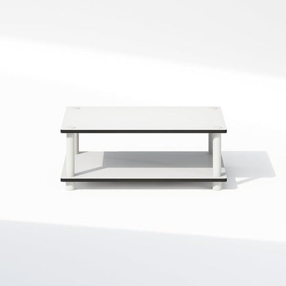 Furinno JUST Printer Stand with Storage, 2-Tier Under Desk Printer Stand, Printer Table, Toolless Assembly, for CPU, Office Supplies, Home Office, White