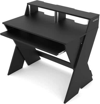 Glorious Sound Desk Compact Professional Studio Workstation with Pull-out Keyboard Compartment (Black)