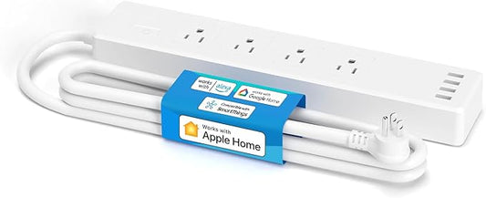 Meross Smart Power Strip Compatible with Apple HomeKit, Siri, Alexa, Google Home and SmartThings, WiFi Surge Protector with 4 AC Outlets, 4 USB Ports and 6ft Extension Cord, Voice and Remote Control
