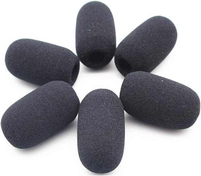 6 Pack Microphone Windscreens, Dense Mic Foam Covers Windshields for Lightspeed Astro A50s David Clark Aviation Headsets