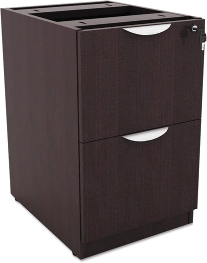 Alera Alera Valencia Series Full Pedestal File, Left Or Right, 2 Legal/Letter-Size File Drawers, Espresso, 15.63" X 20.5" X 28.5"