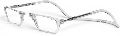 Clic Magnetic Reading Glasses - Adjustable Neck Hanging Readers - Secure Fit with Rigid Headband - Original (S-M, Clear, 1.75)