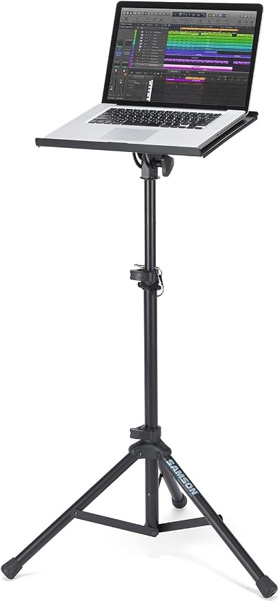SAMSON LTS50 Adjustable Laptop Stand – Portable Tripod Stand for Laptop Computers, DJs, Musicians, Producers & Content Creators