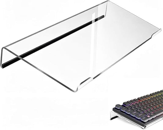 Keyboard Stand for Desk, 17 Inch Clear Ergonomic Keyboard Riser with Anti-Slip Silicone Strips, Sturdy Computer Keyboard Lift for Office Home Gaming Typing