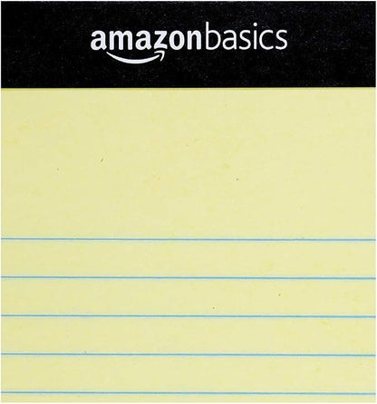 Amazon Basics Legal/Wide Ruled 8.5 x 11.75 inch Legal Pad, Canary, 72 Count (Pack of 12), 50 sheets per pad, 6 packs per carton