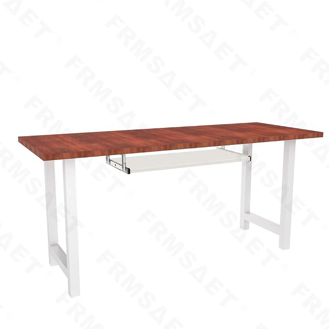FRMSAET Furniture Accessories Office Product Suits Hardware 20/24/30 inches Keyboard Drawer Tray Wood Holder Under Desk Adjustable Height Platform. (30 inches, White)