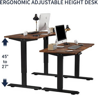 55 Inch Computer Desk, Large Office Desk for Home Office, Modern Writing Table with Sturdy Metal Frame