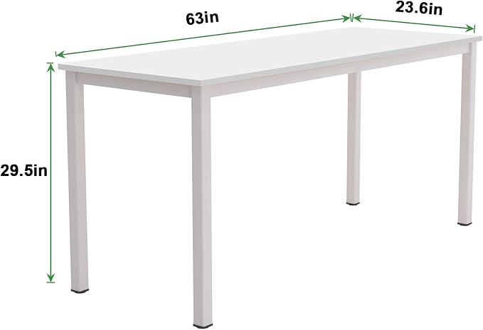 SogesHome 63inches Computer Desk PC Desk Office Desk Workstation for Home Office Use Writing Table, White