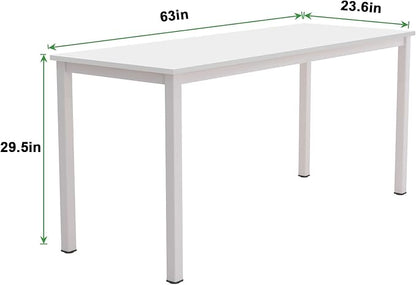 SogesHome 63inches Computer Desk PC Desk Office Desk Workstation for Home Office Use Writing Table, White