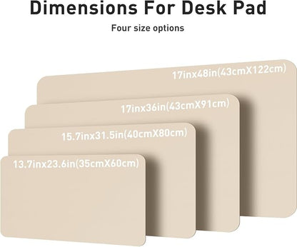 Aothia Leather Desk Pad Protector, Office Mat, Large Mouse Pad, Non-Slip PU Leather Blotter, Laptop Desk Pad, Waterproof Writing Pad for Office and Home (Beige, 31.5" x 15.7")