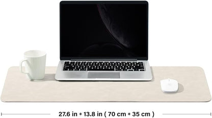 Distressed Leather Desk Mat - Non-Slip PU Desk Pad for Office and Home - Desk Organization and Accessories - Ideal for Large Mouse Pad and Desk Mats on Top of Desks(Sandstone,27.6"x 13.8")