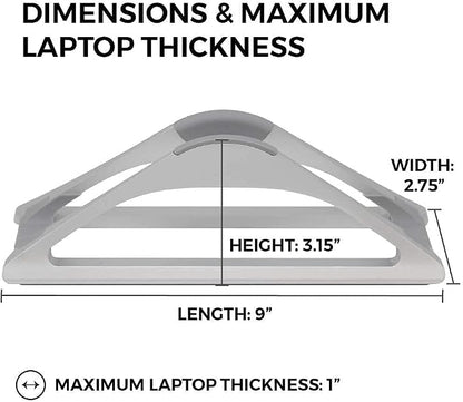 HumanCentric Vertical Laptop Stand for Desks in Silver Color, Upright Adjustable Holder to Dock Apple MacBook Stand, and Other Laptops to Organize Work & Home Office, Automatic Grip