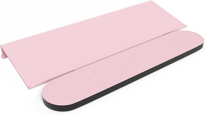 Richboom Ergonomic Computer Keyboard Stand - Acrylic Tilted Computer Keyboard Holder for Easy Typing, Keyboard Riser with Silicone Anti-Slip Case for Office Desk, Home, School, Pink