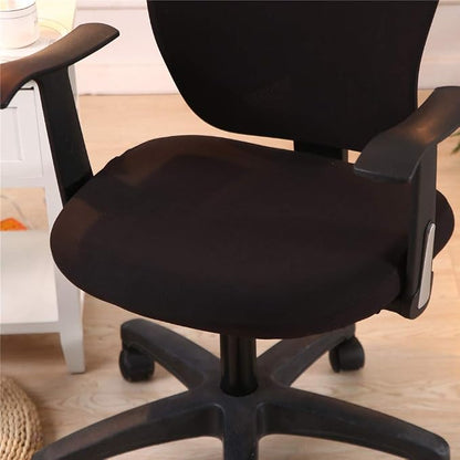 Jinzio Computer Office Chair Cover - Split Protective & Stretchable Cloth Polyester Universal Desk Task Chair Chair Covers Stretch Rotating Chair Slipcover, Black
