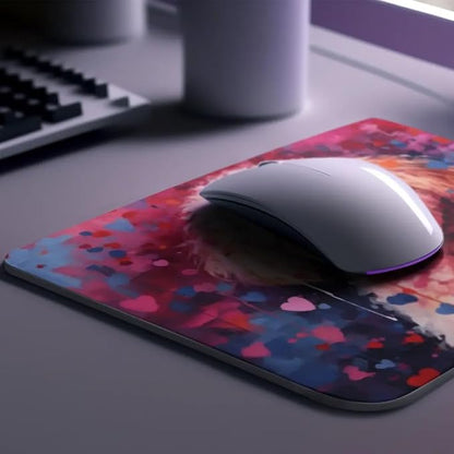 Poodle Mouse Pad Dog with Red Hearts Pattern Non-Slip Rubber Mouse Pad Puppy in Love Mouse Pad for Home Office Work Desk Computer Desktop Laptop for Dog Lovers