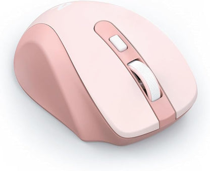 Redragon Wireless Mouse for Laptop, Bluetooth Mouse (BT5.0/3.0&2.4G) with 5 Level 4000DPI, Silent Cordless Computer Mice 6 Buttons,18 Months Battery,Compatible with PC, Laptop, Desktop-Pink