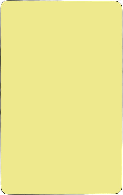 Flash Furniture Wren 24"W x 48"L Rectangular Yellow Thermal Laminate Activity Table - Standard Height Adjustable Legs
