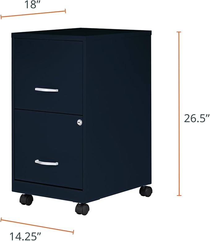 Lorell LYS SOHO File/File Mobile File Cabinet, Navy