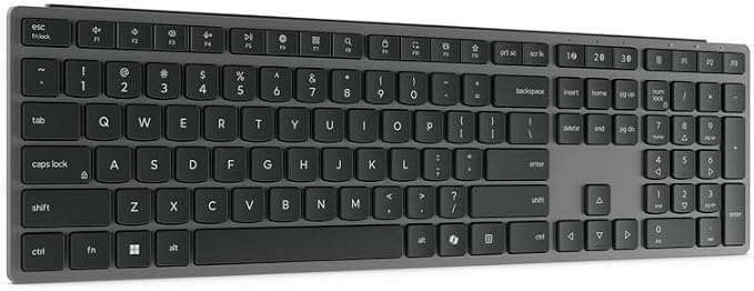 Lenovo 700 Modern Wireless Keyboard, 2.4 GHz Dongle & Dual Bluetooth Connection, AES-128 Encryption, 36 Month Battery Life, Luna Grey