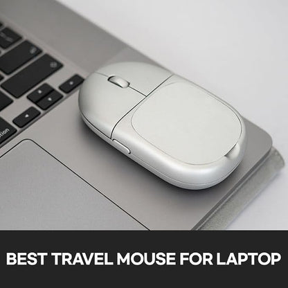 Magnito – Magnetic Wireless Bluetooth Mouse for MacBook, iPad, Laptop, Windows, Chrome OS, Linux – Compact & Portable, Slim, Lightweight, Quiet Clicks – The Best Travel Mouse (Silver)