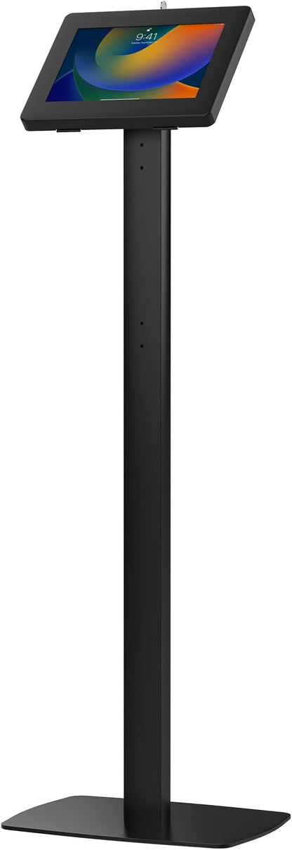CTA Digital Thin Tall floor Stand 360 Degree Kiosk Display Tablet Holder With Charger Access & Lock for iPad 11 (A16) - Pro 11-inch M4 - Air 11-inch M3- iPad 10th Gen - Galaxy Tab & More Tablets