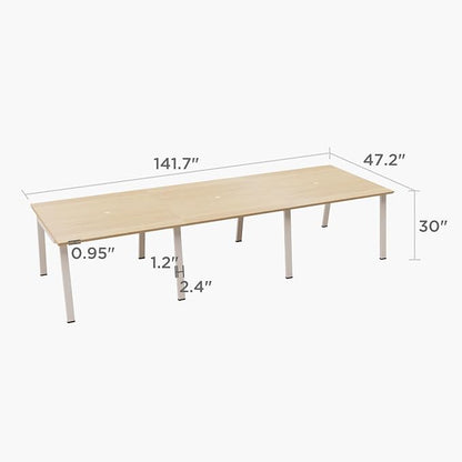 Modular Computer Office Desk, Modern Style Small Study Writing Workstation Table for Home & Business, Conference Table (142" x 47")