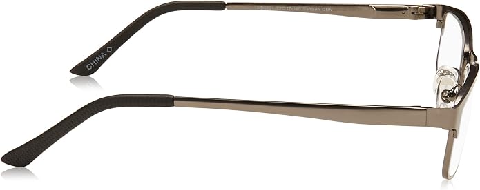 Foster Grant Men's Samson Rectangular Reading Glasses, Satin Dark Gunmetal/Transparent, 52 mm + 2.75