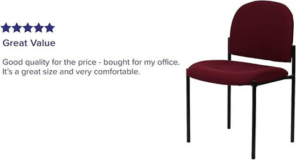 Flash Furniture Tania Comfort Burgundy Fabric Stackable Steel Side Reception Chair
