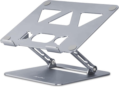 Aoviho Adjustable Laptop Stand for Desk,Portable Laptop Stand Holder and Riser,Foldable Aluminum Notebook Computer Stands for MacBook Air Pro HP Lenovo Dell Samsung Chromebook, 10-15.6 inch, Grey