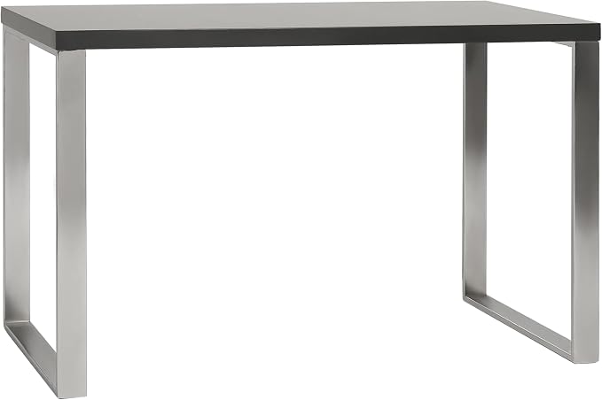 Euro Style Dillon 47" Home Office Writing Gaming Desk | Modern Industrial Minimalism | Lacquer Finished Wood | Professional-Grade Construction for Daily Use | Anthracite, Matte Black Legs