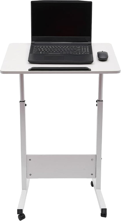 Small Mobile Standing Desk, 24" L×16" W Mobile Office Table, Rolling Laptop Table with 180° Flip, 30.5-43.11in Adjustable Height Desk for Small Spaces Home Offices
