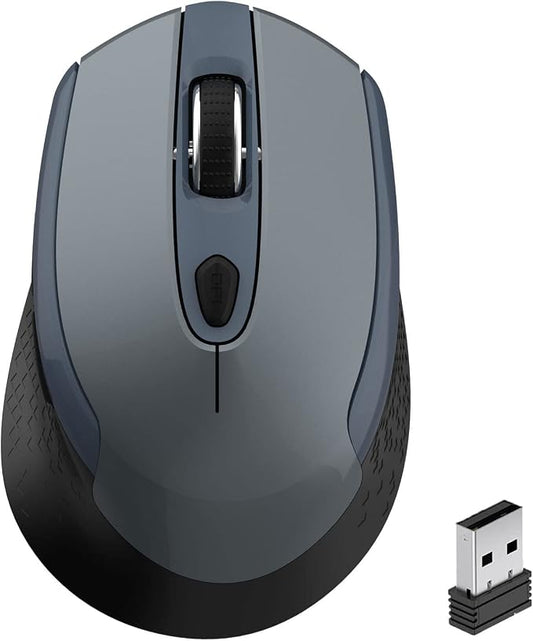 Wireless Mouse, 2.4G Silent Cordless Mouse for Laptop, Mouse with 6 Buttons and 3 Adjustable DPI for Computer, Deskbtop, MacBook, PC