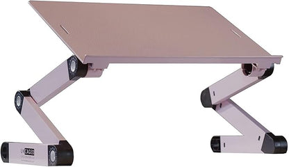 Uncaged Ergonomics WorkEZ Adjustable Laptop Stand for Desk, Laptop Stand Adjustable Height, Foldable Aluminum Cooling Computer Holder & Riser for Desk Bed, Pink