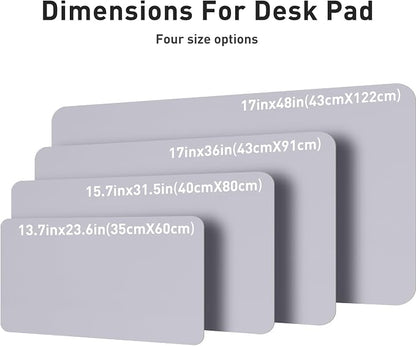 Aothia Large PU Leather Desk Pad Protector – Non-Slip Mouse Pad & Writing Mat for Office/Home, Waterproof, Easy to Clean (Smoky Lavender, 48" x 17")