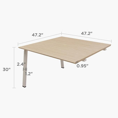 Modular Computer Office Desk, Modern Style Small Study Writing Workstation Table for Home & Business, 2 Person Extension