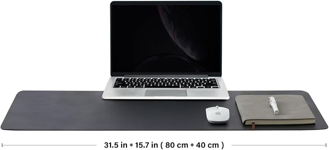 Cork Desk Mat - Dual-Sided Desk Pad for Office and Home - Desk Organization and Accessories - Ideal for Large Mouse Pad and Desk Mats on Top of Desks(Black,80cmx 40cm)