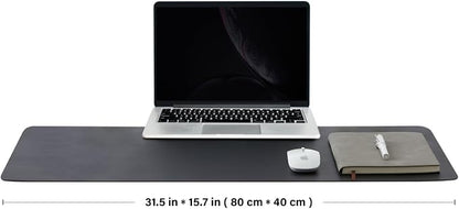 Cork Desk Mat - Dual-Sided Desk Pad for Office and Home - Desk Organization and Accessories - Ideal for Large Mouse Pad and Desk Mats on Top of Desks(Black,80cmx 40cm)