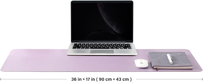 Cork Purple Desk Mat - Dual-Sided Desk Pad for Office and Home - Desk Organization and Accessories - Ideal for Large Mouse Pad and Desk Mats on Top of Desks(36"x 17")