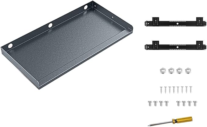 Keyboard Tray Under Desk Heavy-Duty Metal Slide-Out Platform Drawer Tray (Gray)