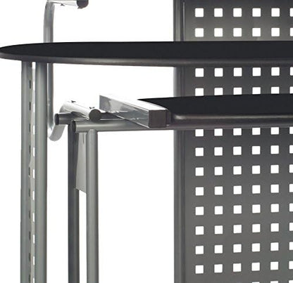 OneSpace Regallo Expandable L-Shaped Desk, Office Computer Desk with 2 Shelves, Black