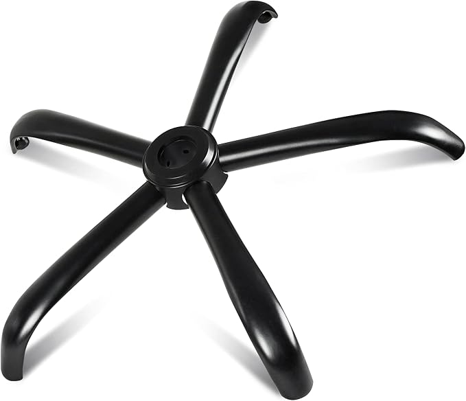 MASTERY MART Heavy Duty Office Chair Base Replacement, 2500 Lbs, 28"(70 cm), Metal Desk Chair Base Replacement Parts with Universal Gas Cylinder Hole and Casters Sockets, Matte Black